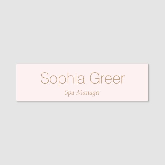 Modern roze Salon Spa Name Tag (Voorkant)