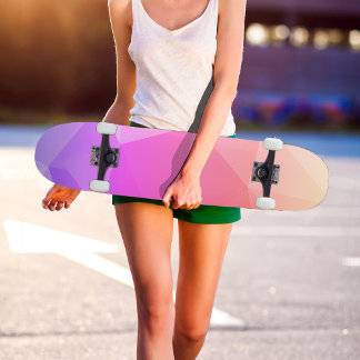 Modern roze schaduw geometrisch patroon persoonlijk skateboard