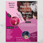 Modern Roze Schoonheid Haar Diensten Salon Geperso Flyer (Voorkant)