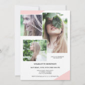 Modern roze script 5 foto's 2020 afstuderen kaart (Achterkant)