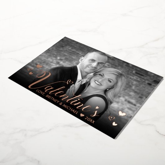 Modern roze script camera's zwart witte foto folie feestdagenkaart (Gedraaid)