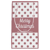 Modern roze script Vrolijk kerstfeest Klein Cadeauzakje (Voorkant)