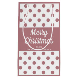 Modern roze script Vrolijk kerstfeest Klein Cadeauzakje