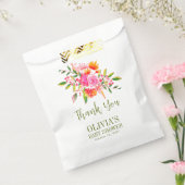 Modern Roze Sinaasappel Bloemen Baby shower Custom Bedankzakje (Gezegeld)