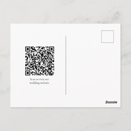 Modern Roze Sinaasappel Bloemen Bruiloft QR Code Briefkaart (Achterkant)
