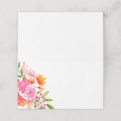 Modern Roze Sinaasappel Bloemen Bruiloft Welkom Plaatskaartje (Buitenkant ongevouwen)