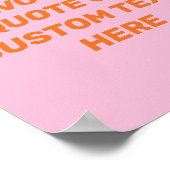 Modern Roze Sinaasappel Custom Quote Poster (Hoek)