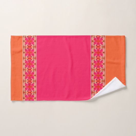 Modern roze Sinaasappel en Paarse Bad Handdoek (Handdoek)
