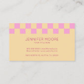 Modern Roze Sinaasappel geruit Custom Company Logo Visitekaartje (Achterkant)