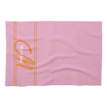 Modern Roze Sinaasappel Monogram Initiaal