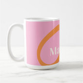 Modern Roze Sinaasappel Monogram Koffiemok (Links)