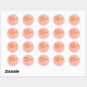 Modern Roze Sinaasappel Retro Baby shower Dank u Ronde Sticker (Vel)