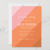 Modern Roze Sinaasappel Retro Kleurrijke Graduatio Kaart (Voorkant)