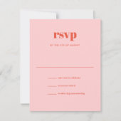 Modern Roze Sinaasappel Trendy Mix Match Bruiloft RSVP Kaartje (Voorkant)