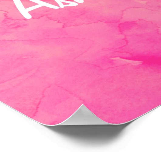 Modern roze sinaasappel waterverf typografie bruil poster (Hoek)