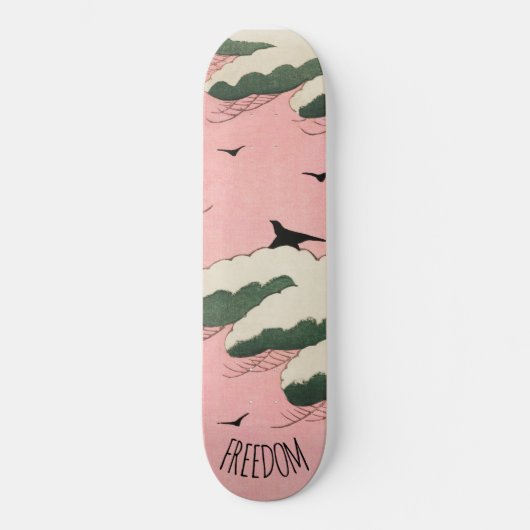 Modern roze sky Japans tekenbord Persoonlijk Skateboard (Voorkant)