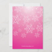 Modern Roze Sneeuwvlok Meisjes Baby shower Invitat Kaart (Achterkant)