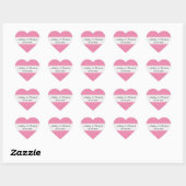 Modern Roze sparen de Datum Hart Sticker (Vel)