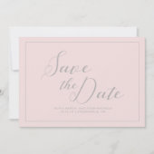 Modern Roze sparen de Datum Save The Date (Voorkant)