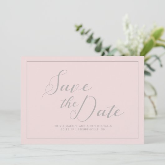 Modern Roze sparen de Datum Save The Date (Staand voorkant)