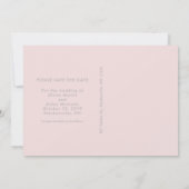 Modern Roze sparen de Datum Save The Date (Achterkant)