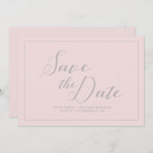 Modern Roze sparen de Datum Save The Date (Voorkant / Achterkant)