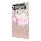 Modern Roze Sparkly Flamingo, Dank u Mini Klembord (Angled2)