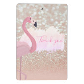 Modern Roze Sparkly Flamingo, Dank u Mini Klembord (Achterkant)