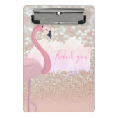 Modern Roze Sparkly Flamingo, Dank u Mini Klembord (Voorkant)