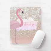 Modern Roze Sparkly Flamingo, Dank u Muismat (Met muis)