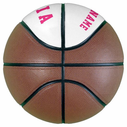 Modern Roze Speler Team Naam Nummer Basketbal (Rechts)