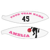 Modern roze speler Team Name Number Girl Basketbal (Panelen)