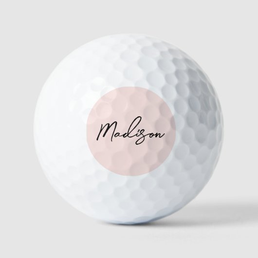 Modern Roze Stijlvolle Manuscript Gepersonaliseerd Golfballen (Voorkant)
