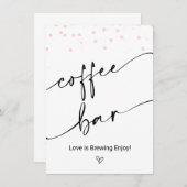 Modern Roze Stippen Coffee Bar Bord  Kaart (Voorkant / Achterkant)
