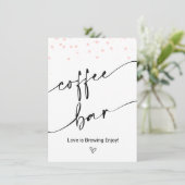 Modern Roze Stippen Coffee Bar Bord  Kaart (Staand voorkant)