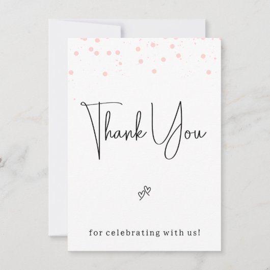 Modern roze Stippen dank u teken Kaart (Voorkant)