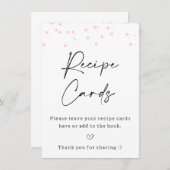 Modern Roze Stippen Recept Kaarten Sign (Voorkant / Achterkant)