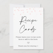 Modern Roze Stippen Recept Kaarten Sign (Voorkant)