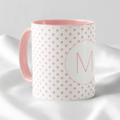 Modern Roze Stippenpatroon Initiële Monogram Mok