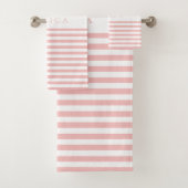 Modern roze strepen patroon bad handdoek (Insitu)