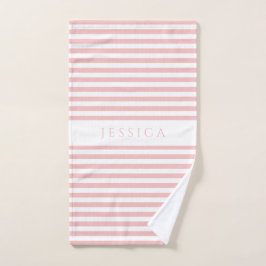 Modern roze strepen patroon bad handdoek
