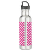 Modern roze stripe monogram op maat waterfles  (Achterkant)