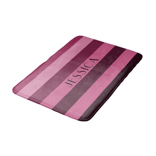 Modern roze striped patroon badmat (Gekanteld)