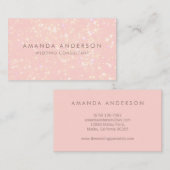 Modern Roze Subtiele Glitter Bokeh | VISITEKAARTJE (Voorkant / Achterkant)