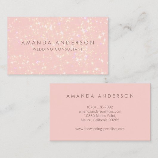 Modern Roze Subtiele Glitter Bokeh | VISITEKAARTJE (Voorkant / Achterkant)