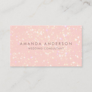 Modern Roze Subtiele Glitter Bokeh   VISITEKAARTJE