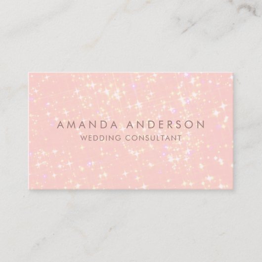 Modern Roze Subtiele Glitter Bokeh | VISITEKAARTJE (Voorkant)
