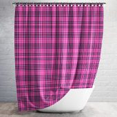 Modern Roze Tartan Plaid Patroon Douchegordijn