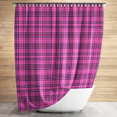 Modern Roze Tartan Plaid Patroon Douchegordijn