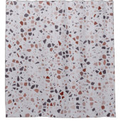Modern Roze Terrazzo Marmeren Patroon Douchegordijn (Voorkant)